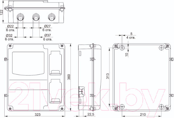 Изображение товара Бокс пластиковый IEK MSP3-N-06-66-L