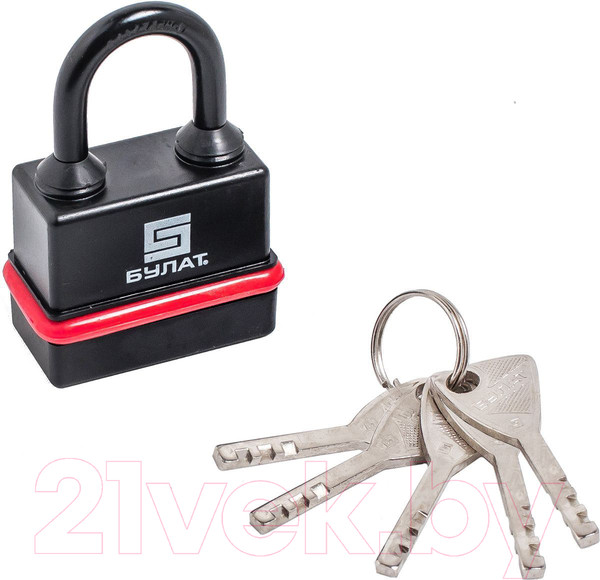 Изображение товара Замок навесной БУЛАТ ВС 3-Н65 ПЛ 5 ключей