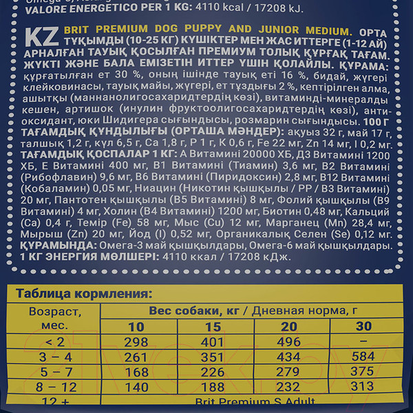 Изображение товара Сухой корм для собак Brit Premium Dog Puppy and Junior Medium с курицей / 5049929 (3кг)