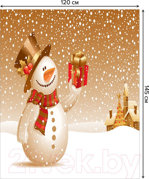 Изображение товара Скатерть JoyArty Подарок снеговика / tc_4548 (180x145)