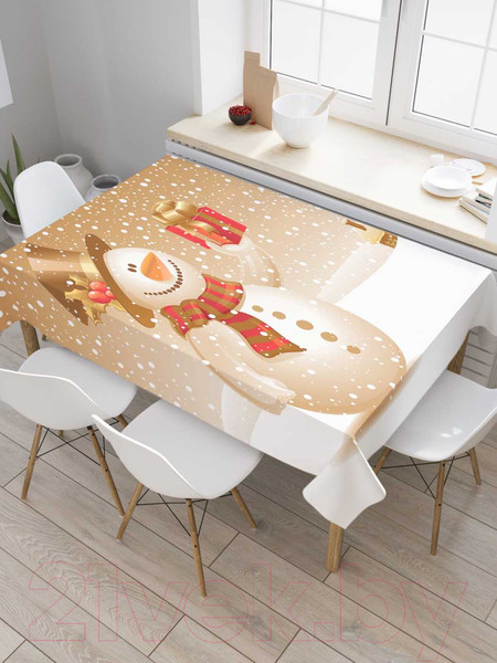 Изображение товара Скатерть JoyArty Подарок снеговика / tc_4548 (180x145)