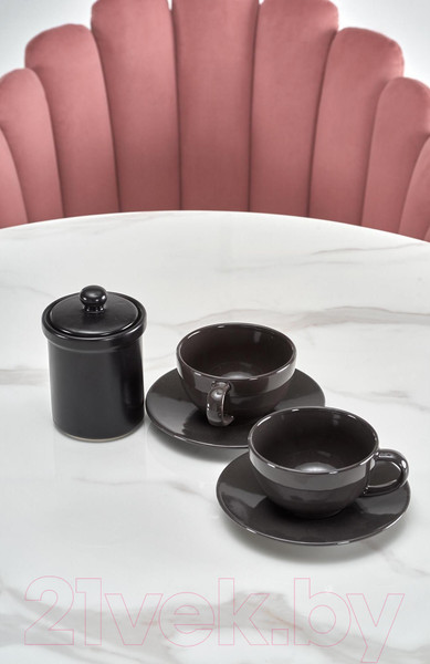 Изображение товара Обеденный стол Halmar Ambrosio 90x72 (белый мрамор/черный)