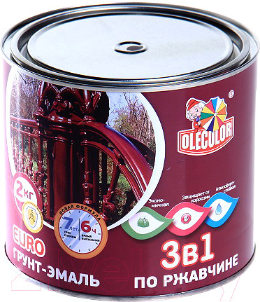 Изображение товара Грунт-эмаль Olecolor По ржавчине RAL 7004 (2кг, серый)