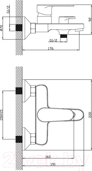 Изображение товара Смеситель Diadonna D86-330117BL