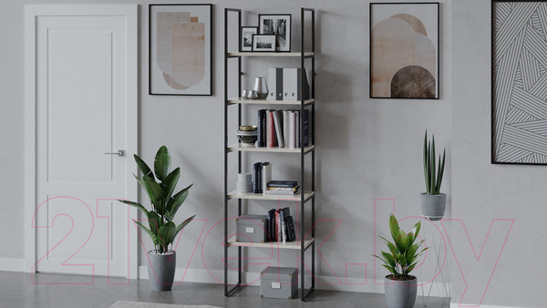 Изображение товара Стеллаж ТриЯ Лофт тип 1 600 (черный/дуб крафт белый)