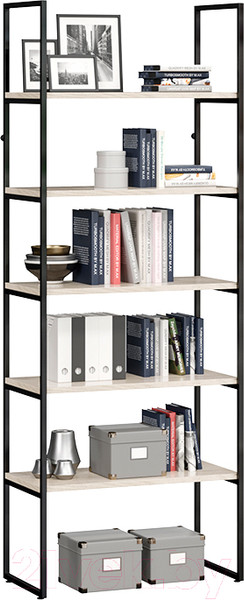 Изображение товара Стеллаж ТриЯ Лофт тип 1 800 (черный/дуб крафт белый)