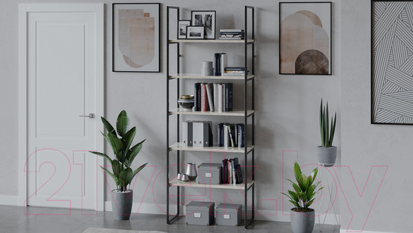 Изображение товара Стеллаж ТриЯ Лофт тип 1 800 (черный/дуб крафт белый)