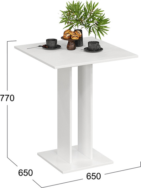 Изображение товара Обеденный стол ТриЯ Анкона Тип 1 (белый/белый)