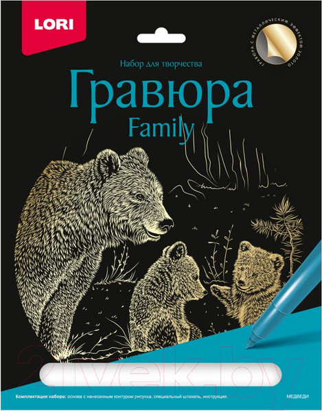Изображение товара Гравюра Lori Гравюра Family. Медведи / Гр-644
