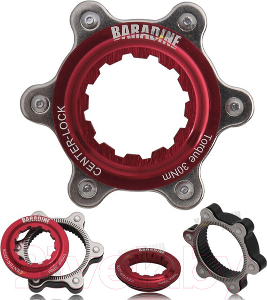 Изображение товара Адаптер дискового тормоза для велосипеда Baradine Center Lock BC-02-RD (красный)
