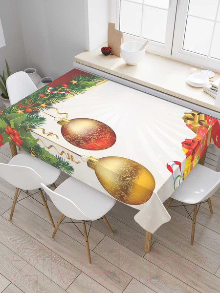 Изображение товара Скатерть JoyArty Елочные шарики / tc_21429 (180x145)