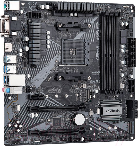 Изображение товара Материнская плата AsRock B450M Pro4 R2.0