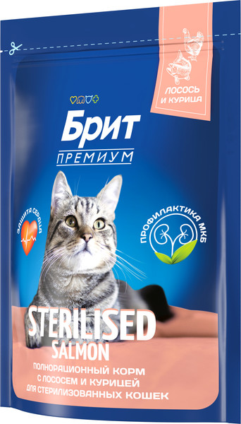 Изображение товара Сухой корм для кошек Brit Premium Cat Sterilized Salmon&Chicken / 5049356 (400г)