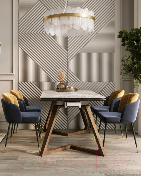 Изображение товара Обеденный стол Stool Group Артизан 140-200x90 / DT8765ZW-3C 140 (керамика)