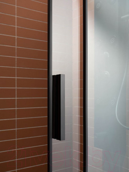 Изображение товара Душевая дверь Aquanet Pleasure 150 / AE60-N-150H200U-BT (черный матовый/прозрачное стекло)
