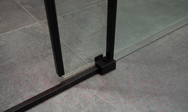 Изображение товара Душевая дверь Aquanet Pleasure 150 / AE60-N-150H200U-BT (черный матовый/прозрачное стекло)