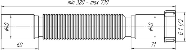 Изображение товара Слив (гофра) Ани Пласт 1 1/2x40 / K104