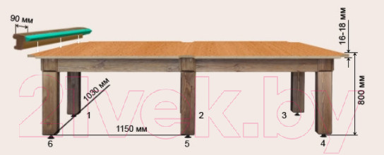 Изображение товара Бильярдный стол РуптуР Паж / 291.00.09
