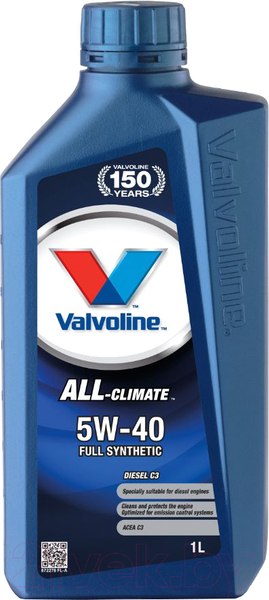 Изображение товара Моторное масло Valvoline All Climate C3 5W40 / 872278 (1л)