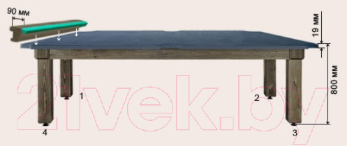 Изображение товара Бильярдный стол РуптуР Паж-2 / 281.00.07 (сосна)