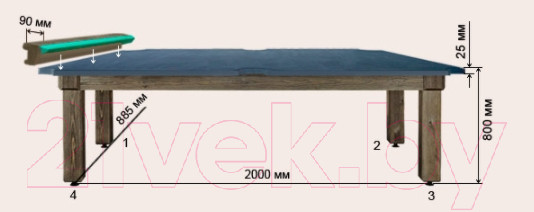 Изображение товара Бильярдный стол РуптуР Паж-2 / 281.00.08 (сосна)