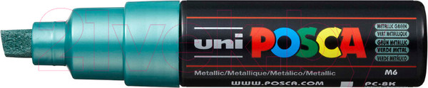 Изображение товара Маркер художественный UNI Mitsubishi Pencil Posca 8мм / PC-8K METALLIC GREEN (зеленый металлик)