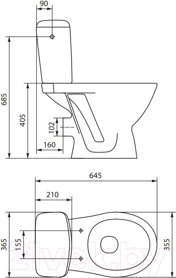 Изображение товара Унитаз напольный Cersanit Mito Koral 010/011 (S-MK-MI-KORAL)