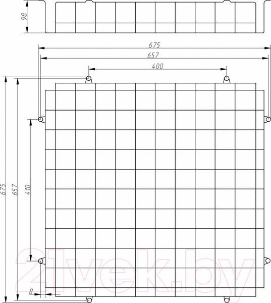 Изображение товара Защитная решетка для светильника ЭРА SPO-BAR-650-650 / Б0055406