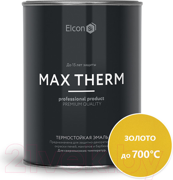 Изображение товара Эмаль Elcon Термостойкая 700C (400г, золото)