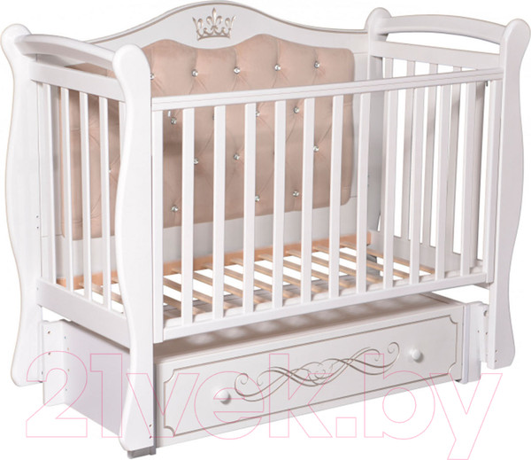 Изображение товара Детская кроватка Антел Julia-111 с мягкой вставкой (белый)