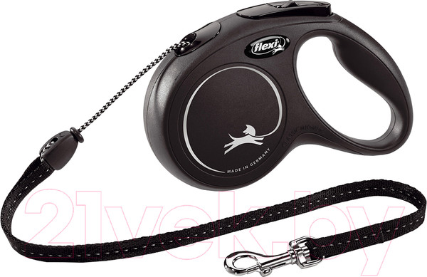 Изображение товара Поводок-рулетка Flexi New Classic Трос 5 м / 22627 (M, черный)