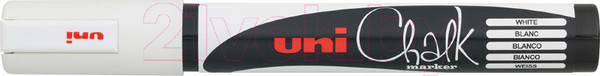 Изображение товара Маркер меловой UNI Mitsubishi Pencil Chalk / PWE-5M White (1.8-2.5мм, белый)