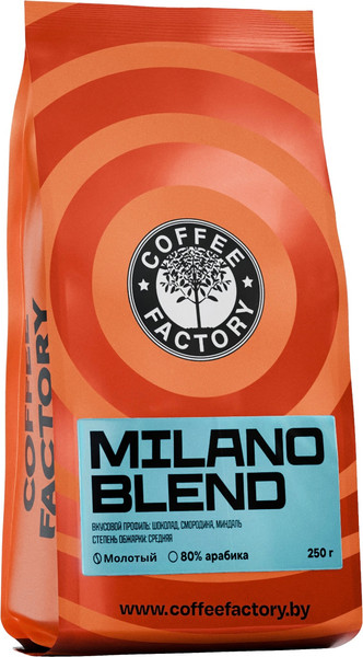 Изображение товара Кофе молотый Coffee Factory Милано Бленд (250г)