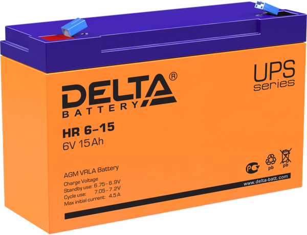 Изображение товара Аккумуляторная батарея DELTA HR 6-15