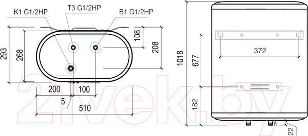 Изображение товара Накопительный водонагреватель Thermex IF 80 V Pro Wi-Fi 