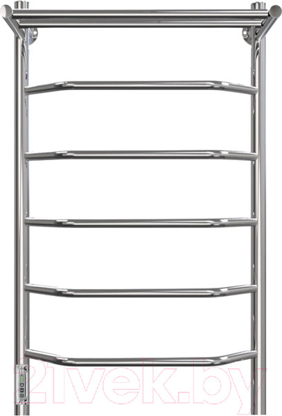 Изображение товара Полотенцесушитель электрический GRANULA Трапеция 50x80 5 перекладин D32 с полкой (терморегулятор с таймером слева)
