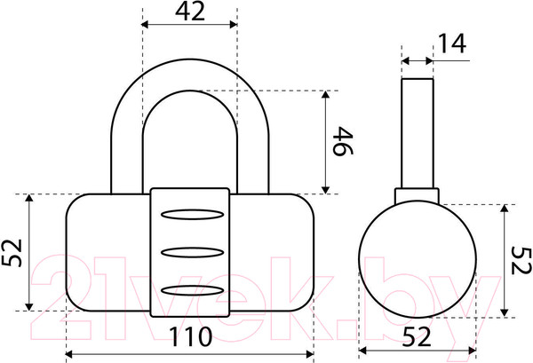 Изображение товара Замок навесной БУЛАТ ВС 323