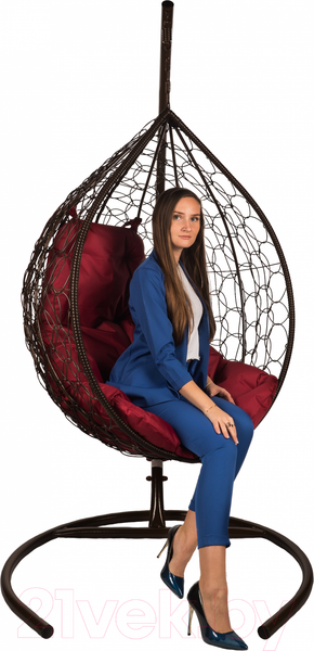 Изображение товара Кресло подвесное BiGarden Tropica Brown (бордовая подушка)