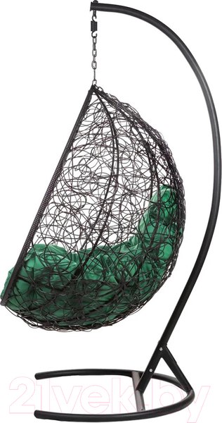 Изображение товара Кресло подвесное BiGarden Tropica Black (зеленая подушка)