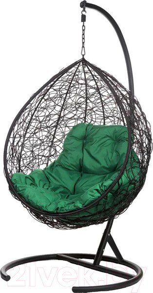 Изображение товара Кресло подвесное BiGarden Tropica Black (зеленая подушка)