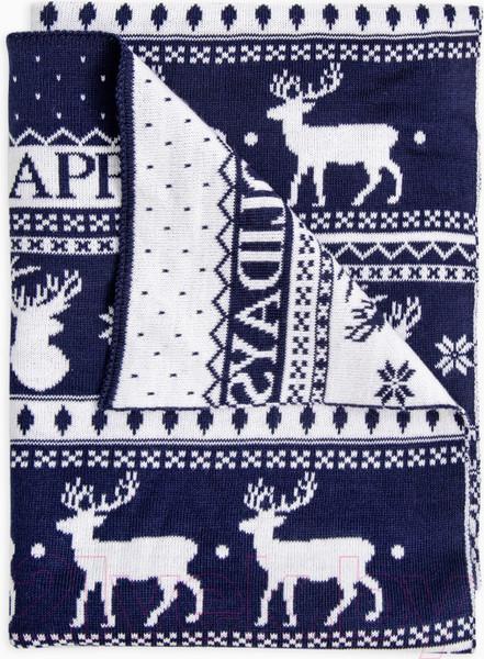 Изображение товара Плед для малышей Amarobaby Pure Love Christmas / AB-62-PLC/20 (синий)
