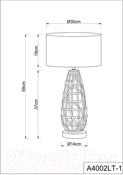 Изображение товара Прикроватная лампа Arte Lamp Taiyi A4002LT-1GO