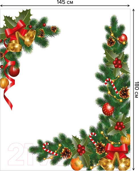 Изображение товара Скатерть JoyArty Угловое рождественское оформление / tc_37060 (180x145)