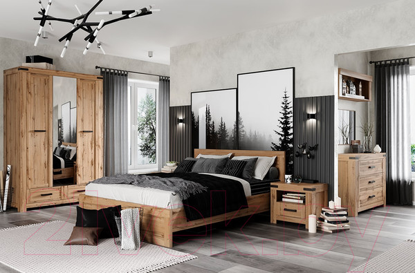 Изображение товара Шкаф Anrex Mortiz 3DG2S Z (дуб вотан)