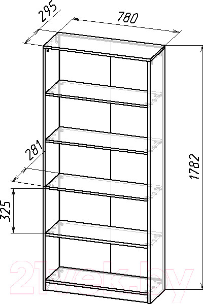 Изображение товара Стеллаж Мебель-Класс Сити-3 (белый)