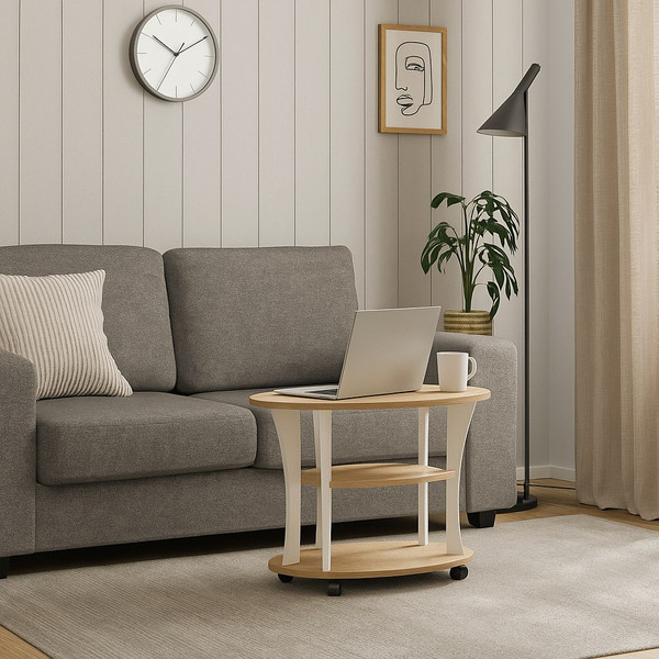 Изображение товара Журнальный столик Мебель-Класс Барселона (белый/дуб сонома 1)