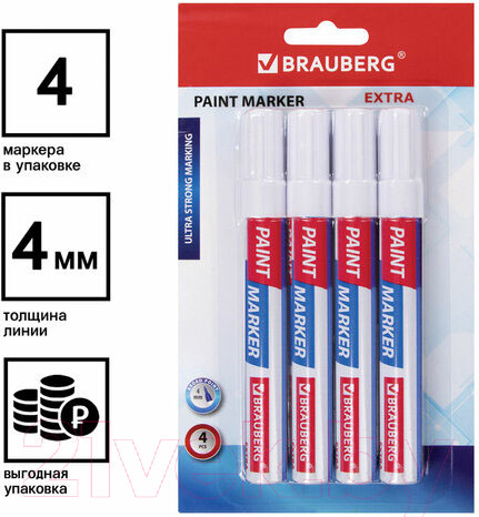 Изображение товара Набор маркеров строительных Brauberg Extra / 152000 (4шт)