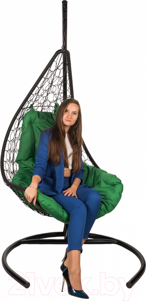 Изображение товара Кресло подвесное BiGarden Wind Black (подушка зеленая)