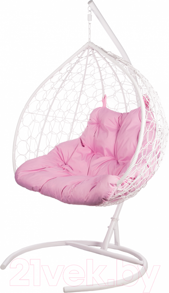 Изображение товара Кресло подвесное BiGarden Gemini White (двойной, розовая подушка)