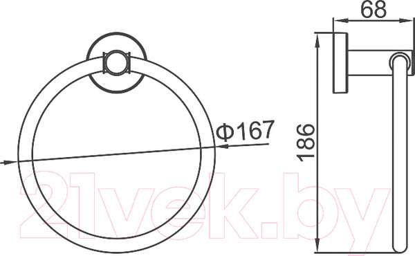 Изображение товара Кольцо для полотенца Ledeme L71704U